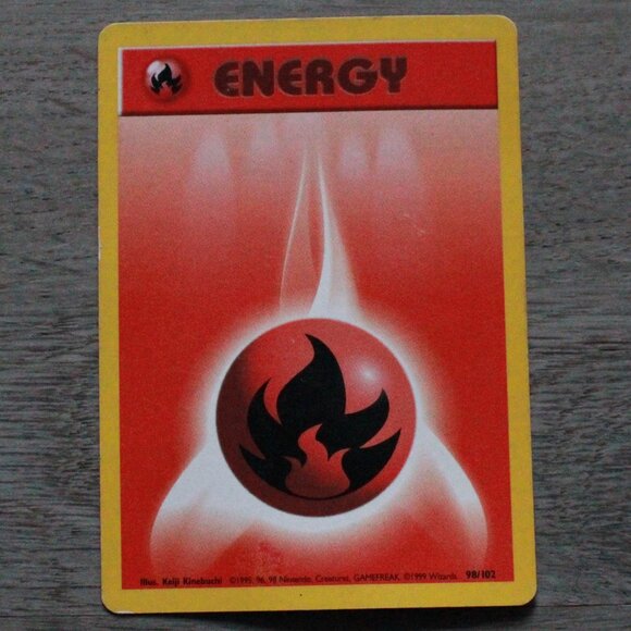 Vintage 1999 Pokemon "Fire Energy" Trading/Playing Card - Picture 1 of 6